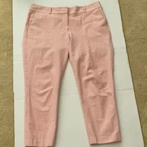 Ann Taylor, Cropped/Ankle Pants, size 12, pink and white pinstriped